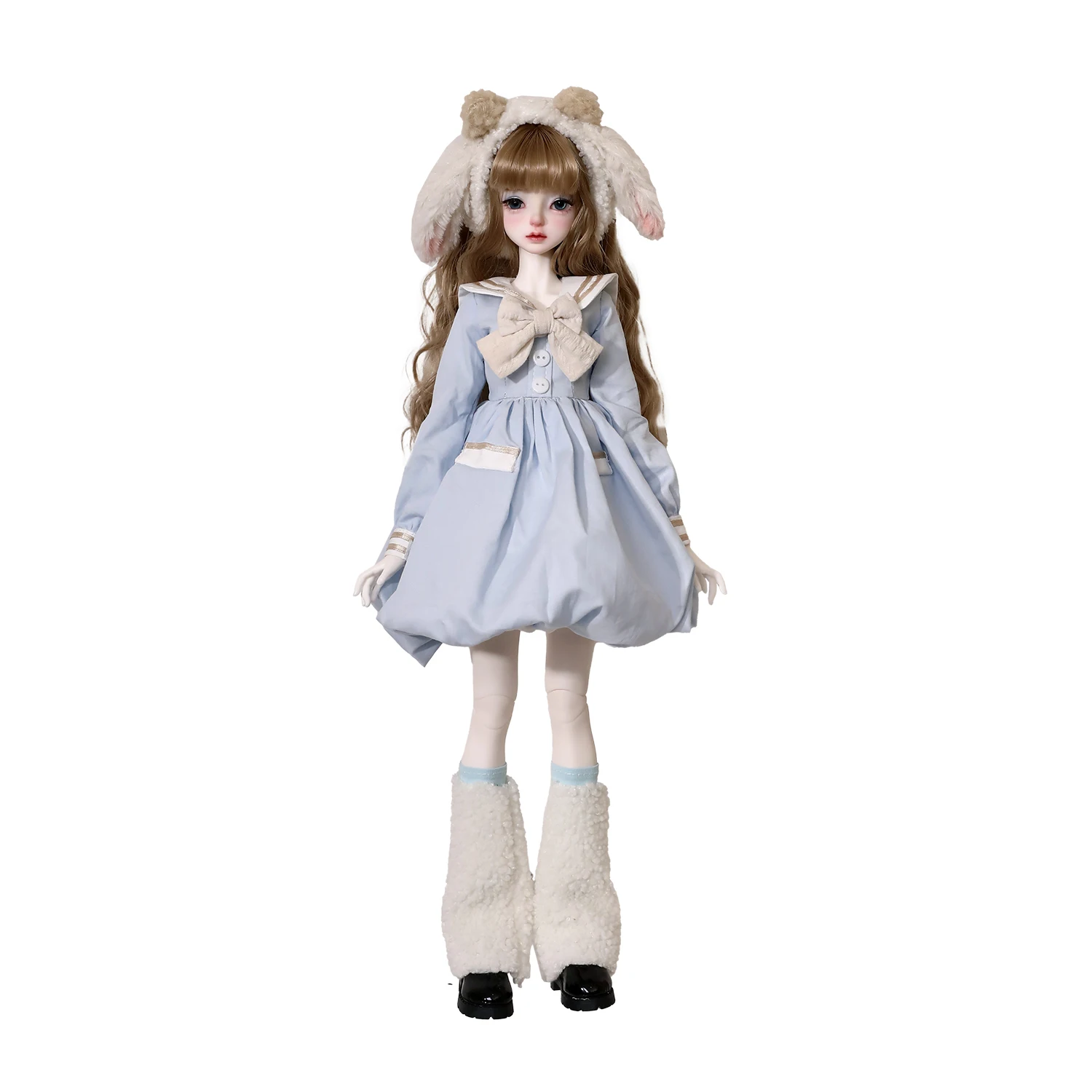 Bjd Doll 1/4 Sadie Head Femmina Otaku Stile Preppy Gonna corta navale con copricapo Shugafairy Set completo
