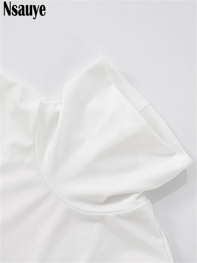 Nsauye casual sólido branco feminino colete básico t camisa regata gola alta y2k roupas de verão magro mini 2025 clube sexy colheita topos