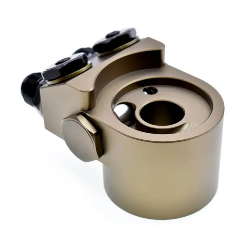 Billet Aluminum Oil Filter Adapter for Subra GT86 BRZ Honda Civic Oil Cooler Sandwich Plates With Thermostat 3