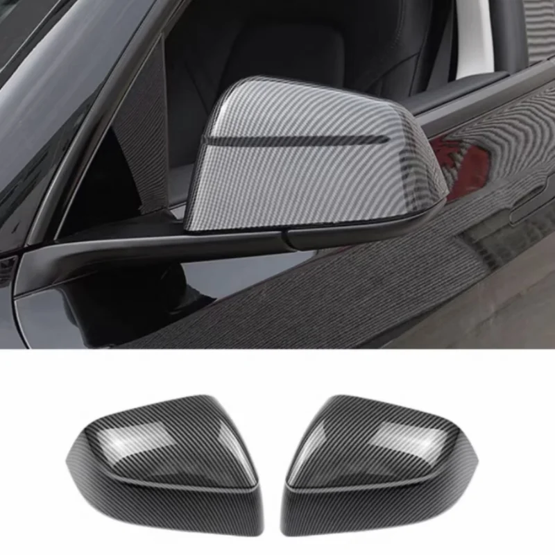 

Rearview Mirror Cover ABS Carbon/Black Reversing Mirror Cover Car Modification Accessories For Tesla Model -Y 2025-2026