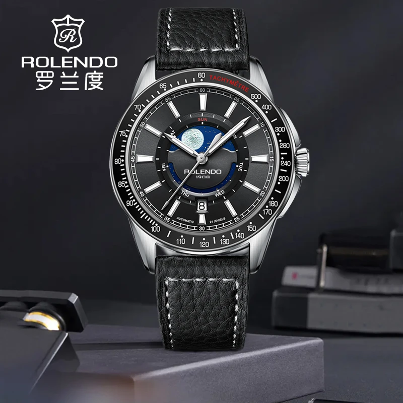 ROLENDO MIYOTA 8205 Movement Watches For Men Automatic Mechanical Watch BGW9 Luminous 42mm Ceramic Bezel Ring 50M Waterproof view 2
