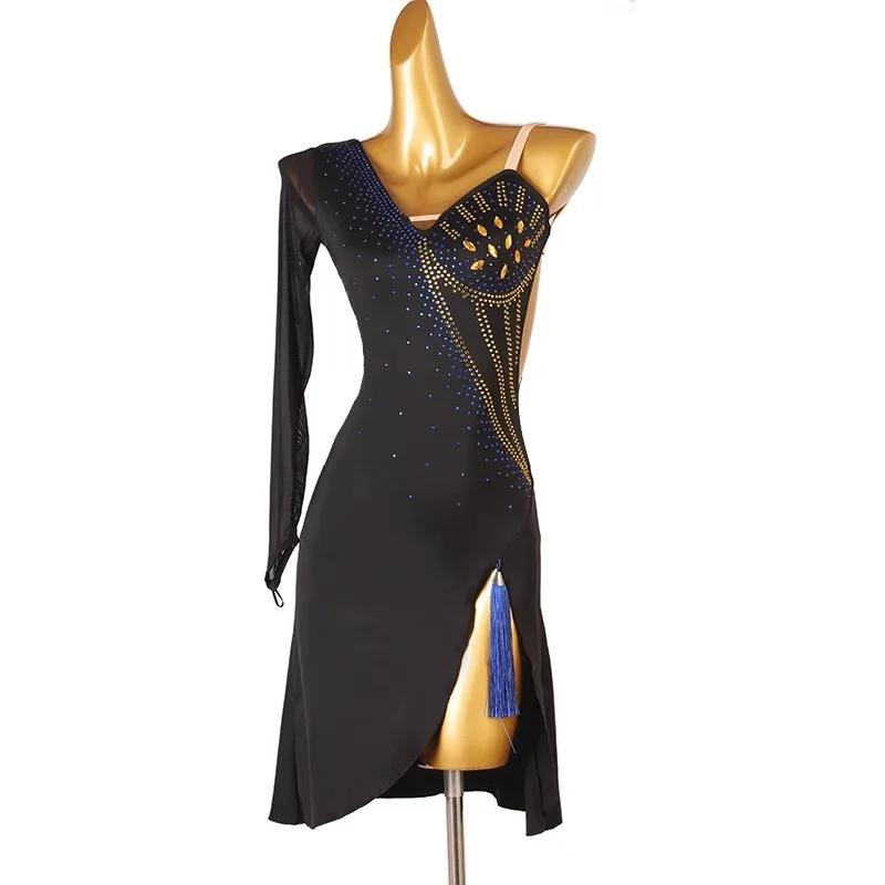 국가 표준 라틴 댄스 플라워 드레스 공연 대회 드레스 전문 라틴 드레스 (가슴 패드 포함) 롬바르드 차차