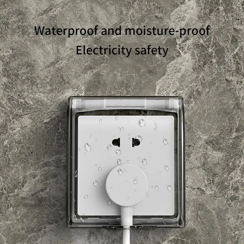 Universal 86 Type Wall Socket Waterproof Box Transparent Plate Switch Protection Cover Household Electrical Socket Accessories