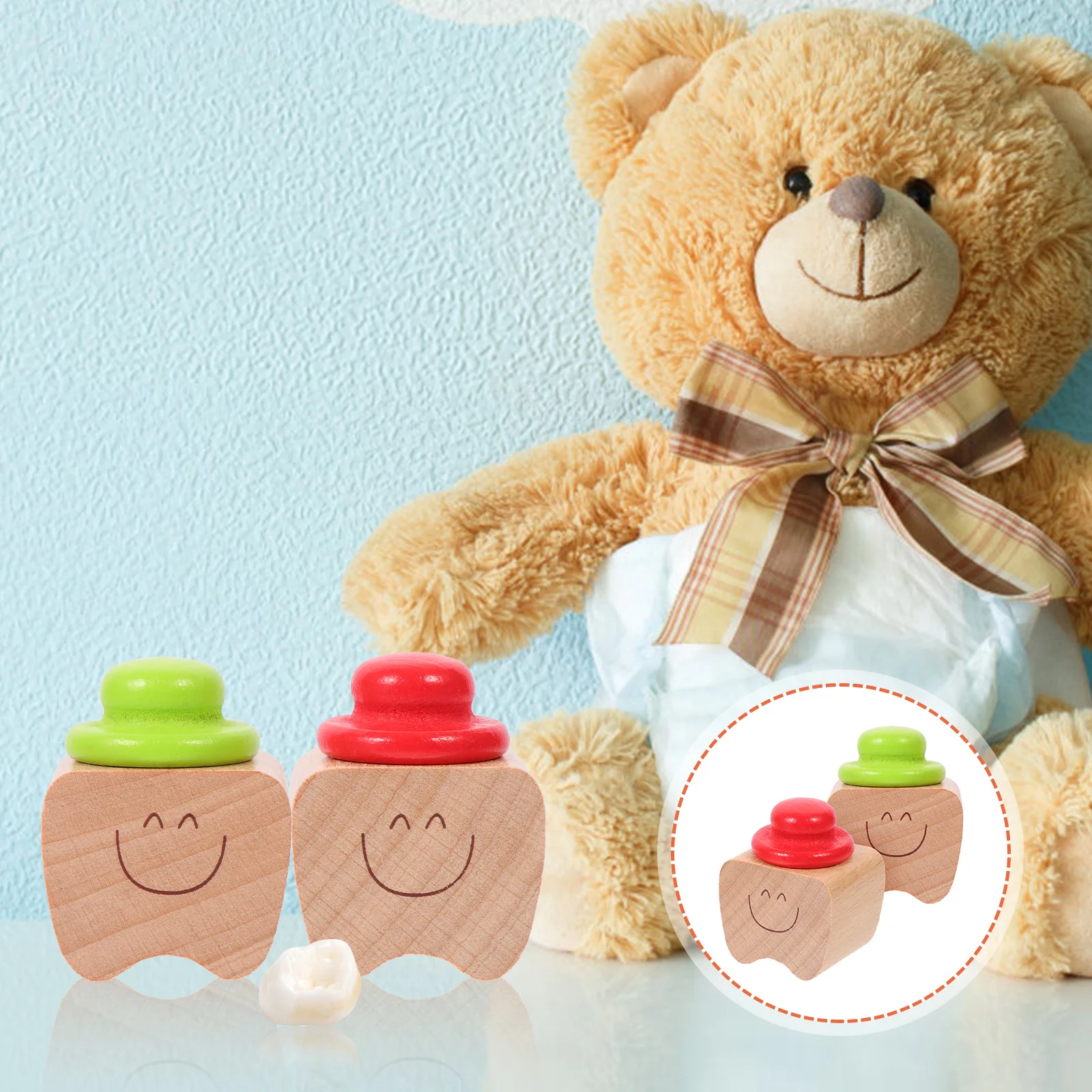 

4Pcs Infant Teeth Containers Baby Memorial Cases High-Grade Material Smooth Surface Newborn Keepsake Organizer