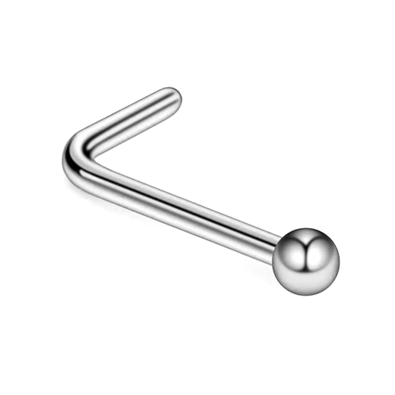 1Pcs Titanium Steel Ball Nose Piercing 20G Bar Black Gold Color L Nose Studs Ring Nostril Nariz Earring Body Jewelry Man Women