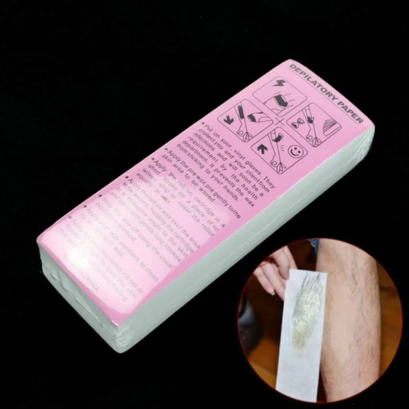 

100 Sheet Disposable Professional Hair Removal Tool Depilatory Paper Nonwoven Epilator Wax Strip Paper Shaving Roll Smooth Legs