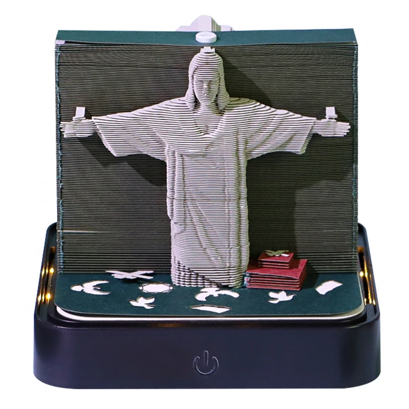 Calendar 2026 3D Memo Pad 3D Desk Note Pad Creative Art Note Pads Paper Carving Model Home Decoration Birthday Gifts