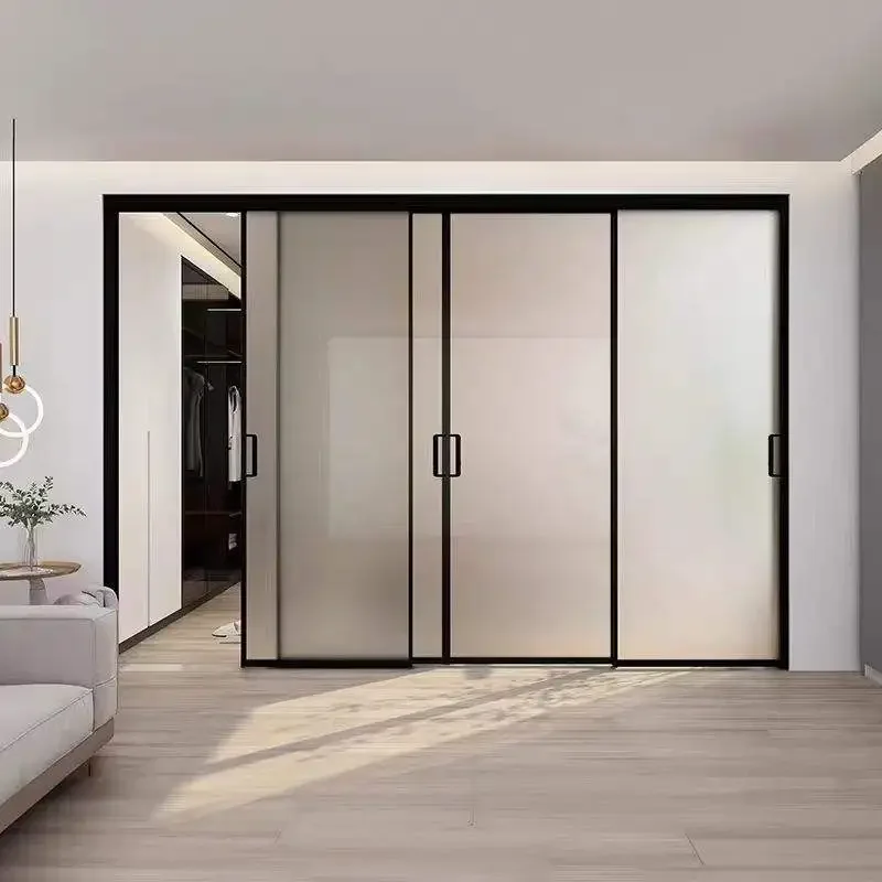 Rainproof Soundproof Household Patio Sliding Door Anti Clamp Hand Aluminum Frame Glass Doors Cost Effective Sliding Doors