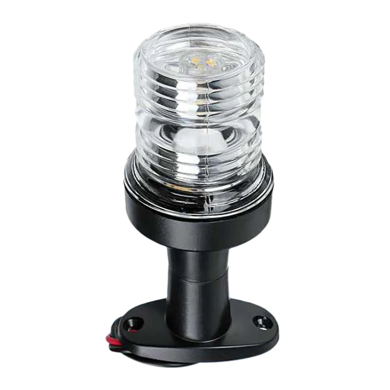 Black 8 Inch Fold Down LED Navigation Light 360 Degree Sailing Signal Lamp For Yacht Boat Stern Anchor Light