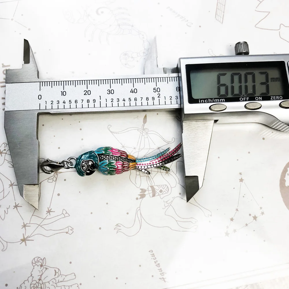 Solid 925 Sterling Silver Colorful Parrot Pendant Charm Summer Jewelry Gift For Women Men