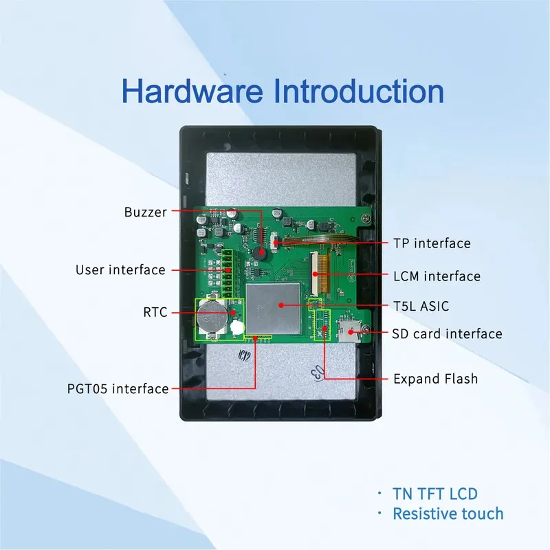 DWIN 7 "HMI شاشة ذكية TN 800x480 وحدة LCD شاشة لوحة اللمس مقاوم مع قذيفة لاردوينو DMG80480C070_15WTR