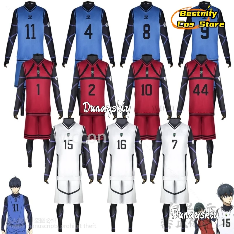 Blue Anime Lockk Cosplay Isagi Yoichi Nagi Chigiri Rensuke Kunigami Bachira Megur Jumpsuit Football Sportswear Wig Customized