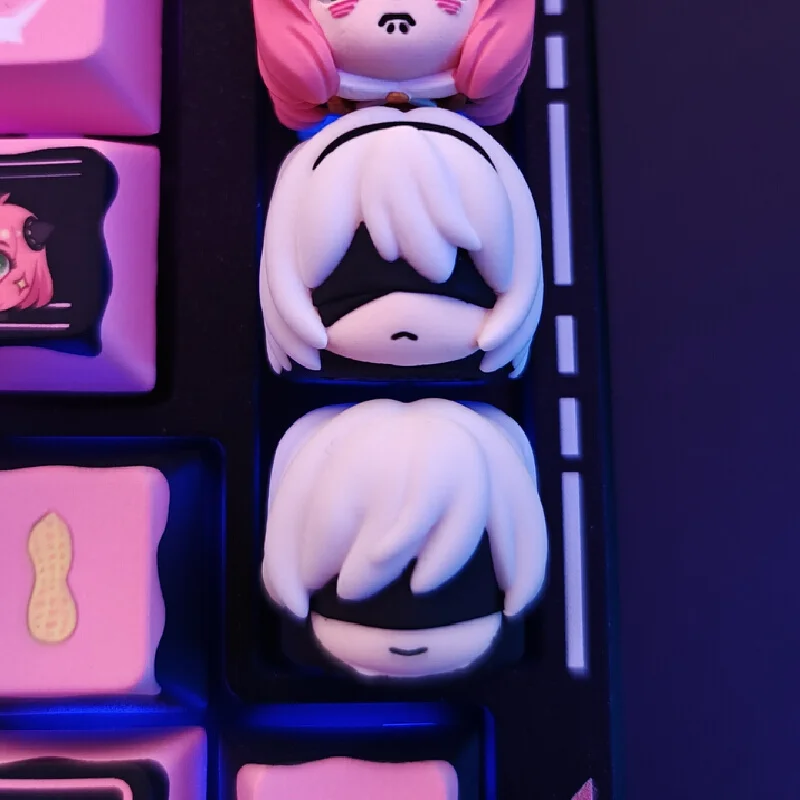 Lobo Nier: Automata 2B 9S Anime peripheral Keycaps Resin Single Keycap Customized Mechanical Keyboard Cross universal Accessorie