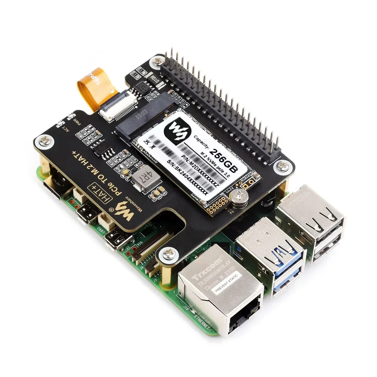 

PCIe To M.2 Adapter For Raspberry Pi 5 For 128GB / 256GB Solid State Drive