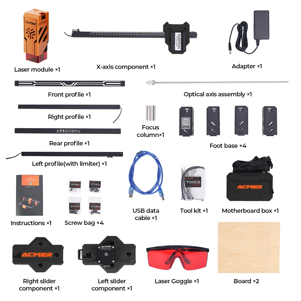 ACMER S2 12 واط 7 واط 4 واط الليزر حفارة وآلة القطع أداة التصنيع باستخدام الحاسب الآلي منطقة العمل 300*300 مللي متر للخشب الرقائقي القابل للنقش الاكريليك الجلود #6