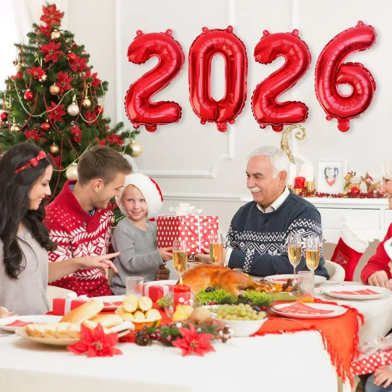 2026 Giant Number Balloons Friendly New Year Decoration Birthday Party Backdrop Chinese New Year Horse Anniversary Celebration