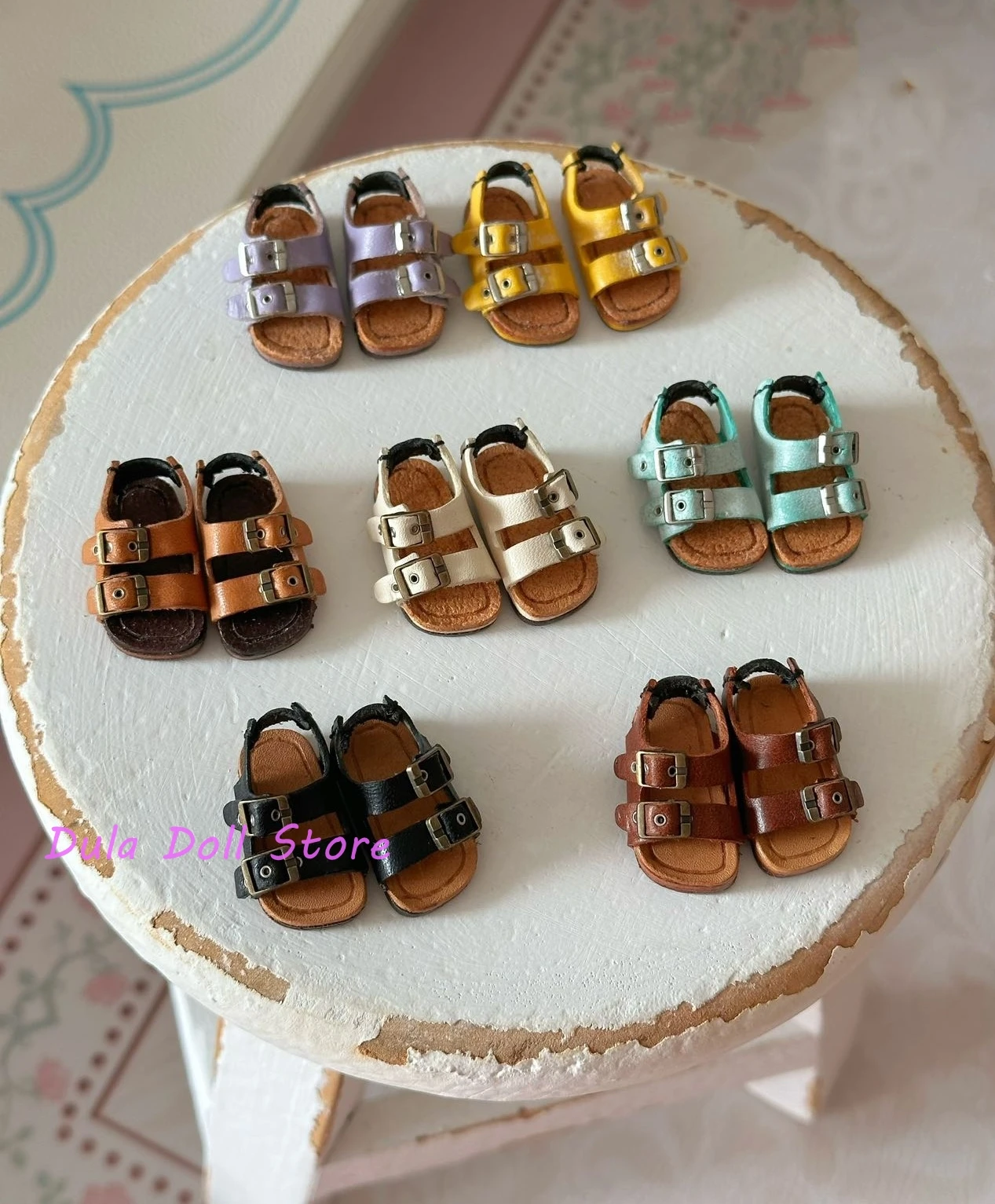 

Dula Doll Boken leather sandals for Blythe ob24 ob22 body Landoudou Landazz Doll Accessories
