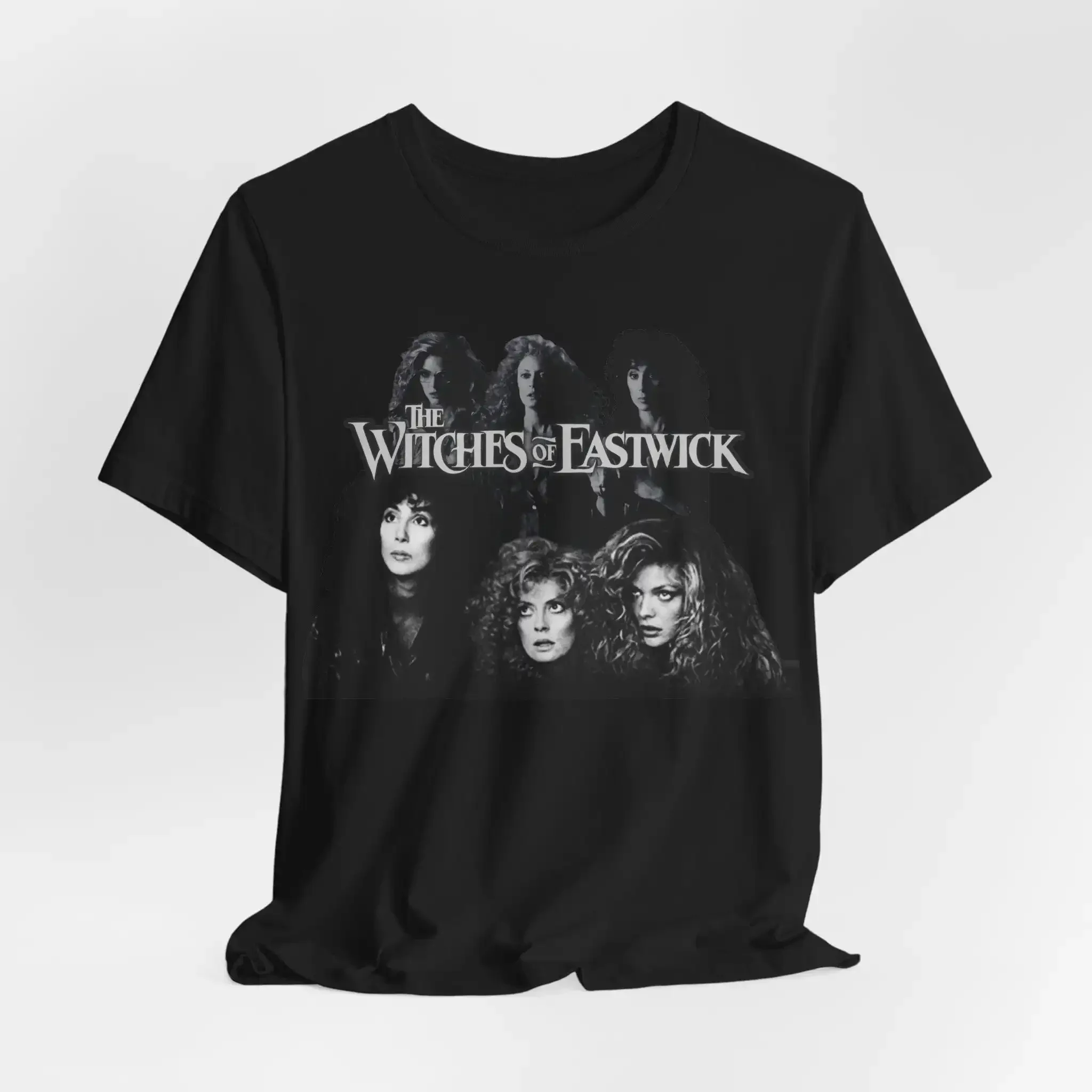 تي شيرت The Witches of Eastwick تي شيرت كلاسيكي للفيلم الجمالي 1980s رعب تشير سوزان ساراندون ميشيل بيفيفر