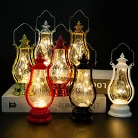 LED Retro Small Oil Lamp Multicolor Interior Decorative Desk Lamp Portable Wind Candle Lamps Decoration Kerosene Lights 2025