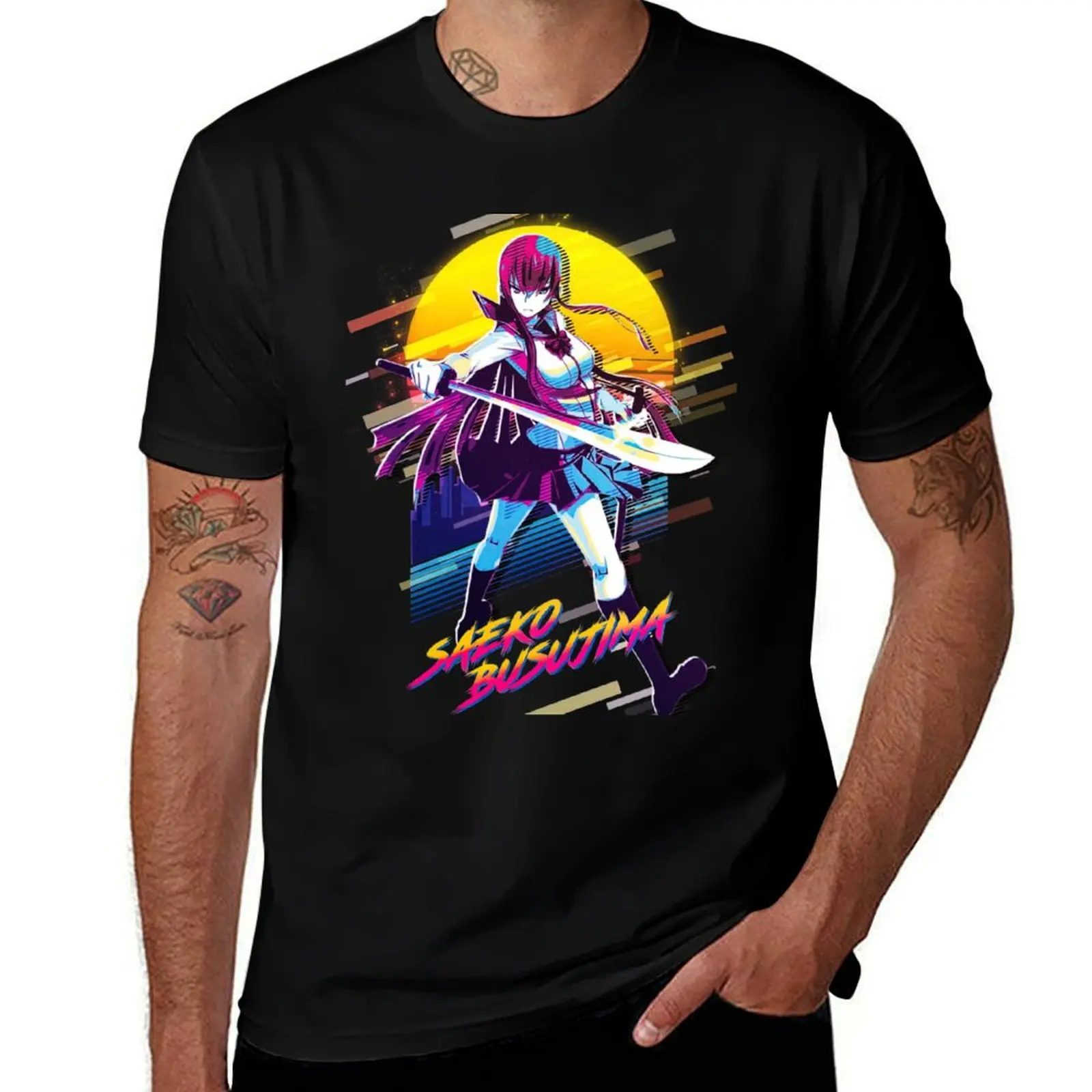 

Highschool Of The Dead Saeko Busujima T-Shirt t shirt for man 100 percent cotton g man t shirts for men