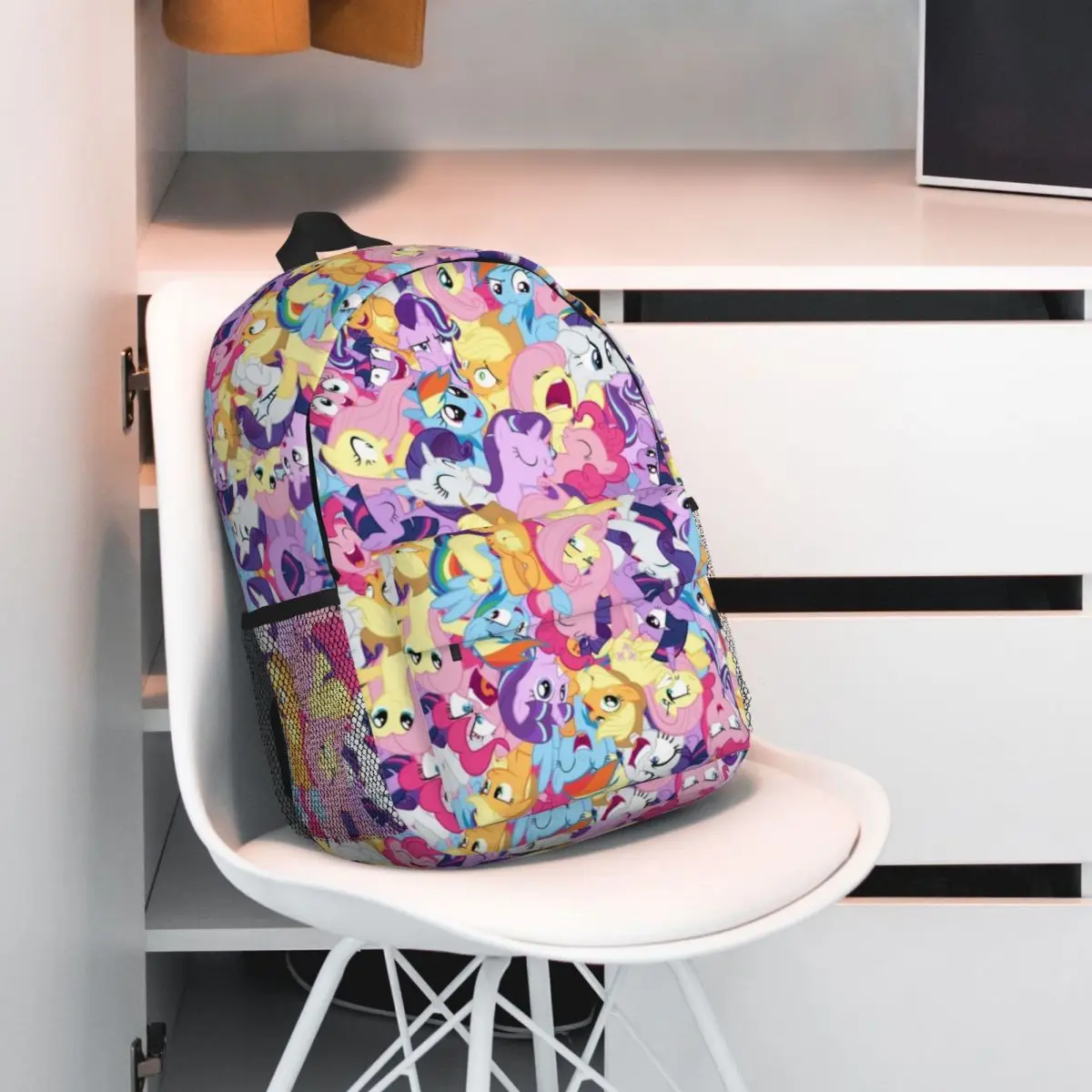 Mochila compacta My Little Pony de 15 polegadas – bolsa leve e elegante, perfeita para estudantes e viajantes