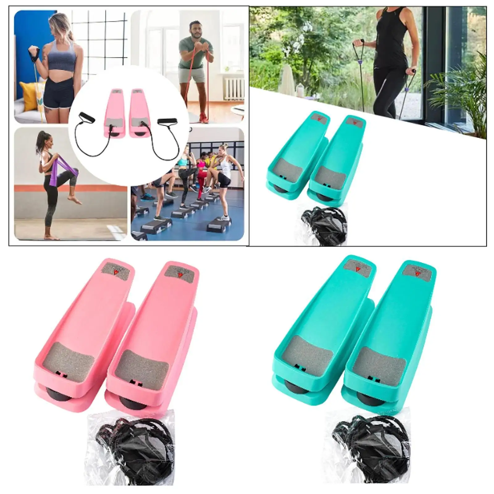 

Степпер для тренировок с эспандерами, бытовой нескользящий степпер для упражнений для дома, упражнения для ног, рук, всего тела, спорта