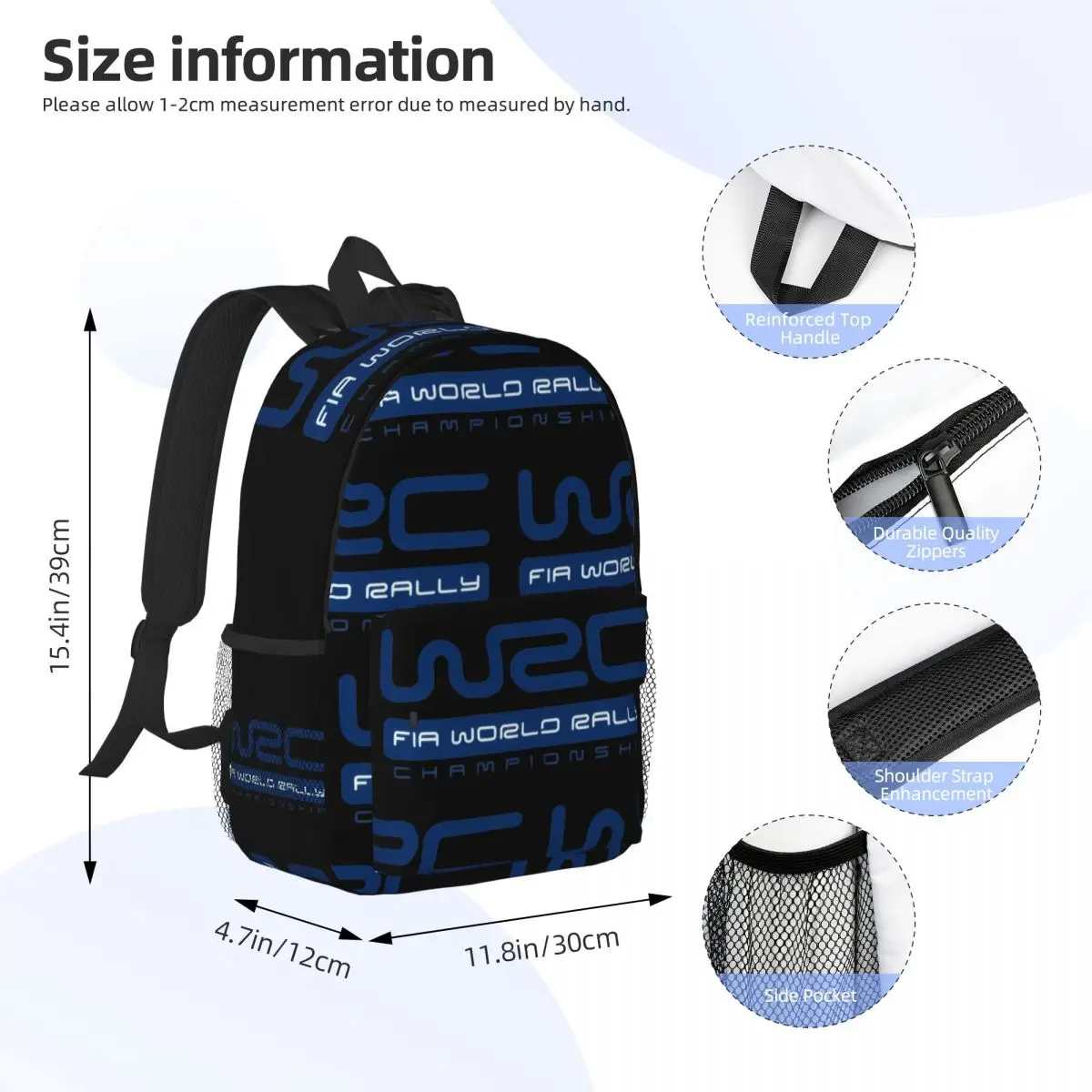 Wrc Rucksack Middle High College School Schüler Bücher tasche