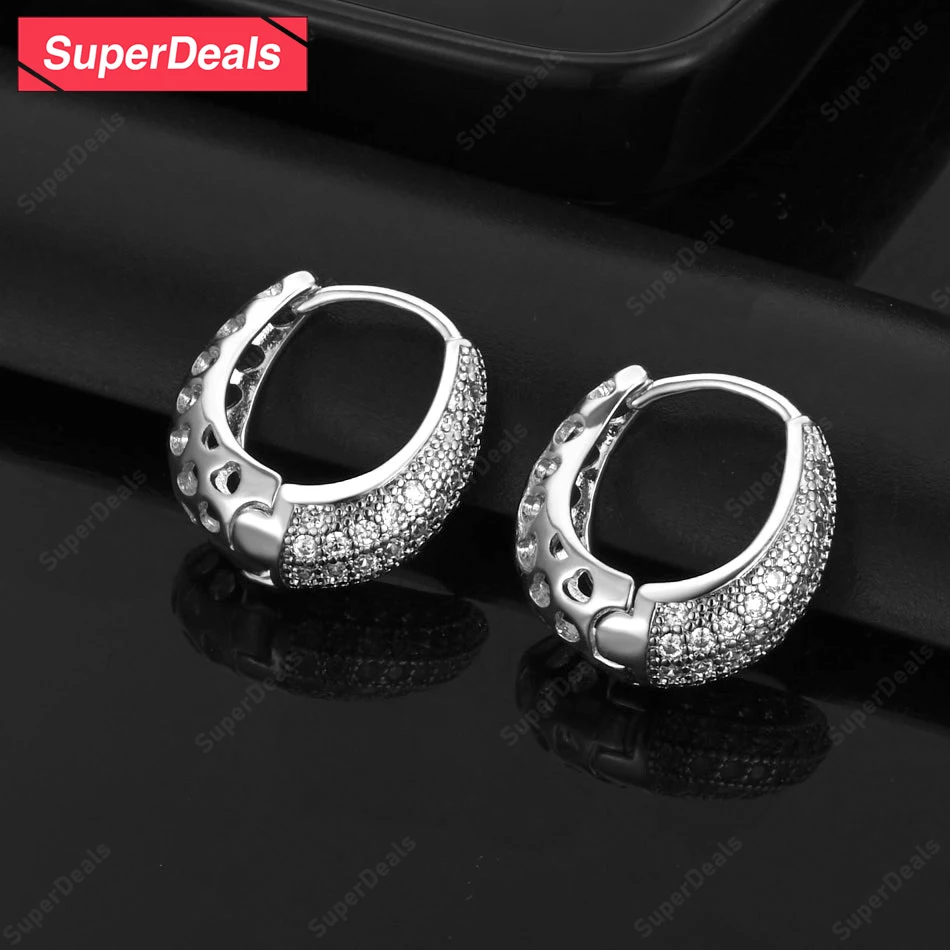 

SuperDeals 925 Sterling Silver AAA Zircon U Clip Ear Clip Earring Women Fashion Party High Quality Wedding Jewelry Birthday Gift