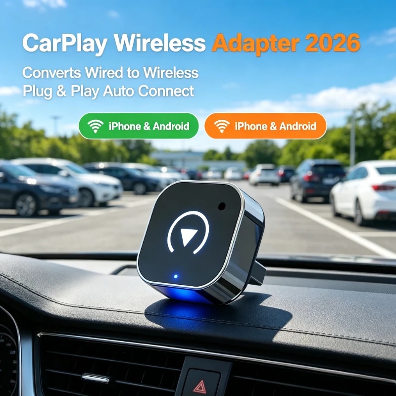 2026 New CarPlay Wireless Adapter Plug and Play Auto Connect No Delay Convert Wired to Wireless For iPhone Android