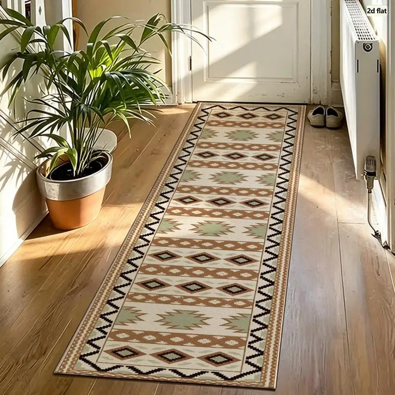 1 Piece Southwestern Geometric Pattern Carpet, Soft, Comfortable, All Season Use, Lightweight, Easy To Maintain, Home Decor For Living Room, Bedroom, Entryway, Autumn, Winter