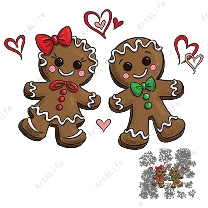 2 w 1 Metal wykrojniki Gingerbread Man Christmas Deer szablony do robienia Scrapbooking, rzemiosło tłoczenie foremki do wycinania forma do wycinania