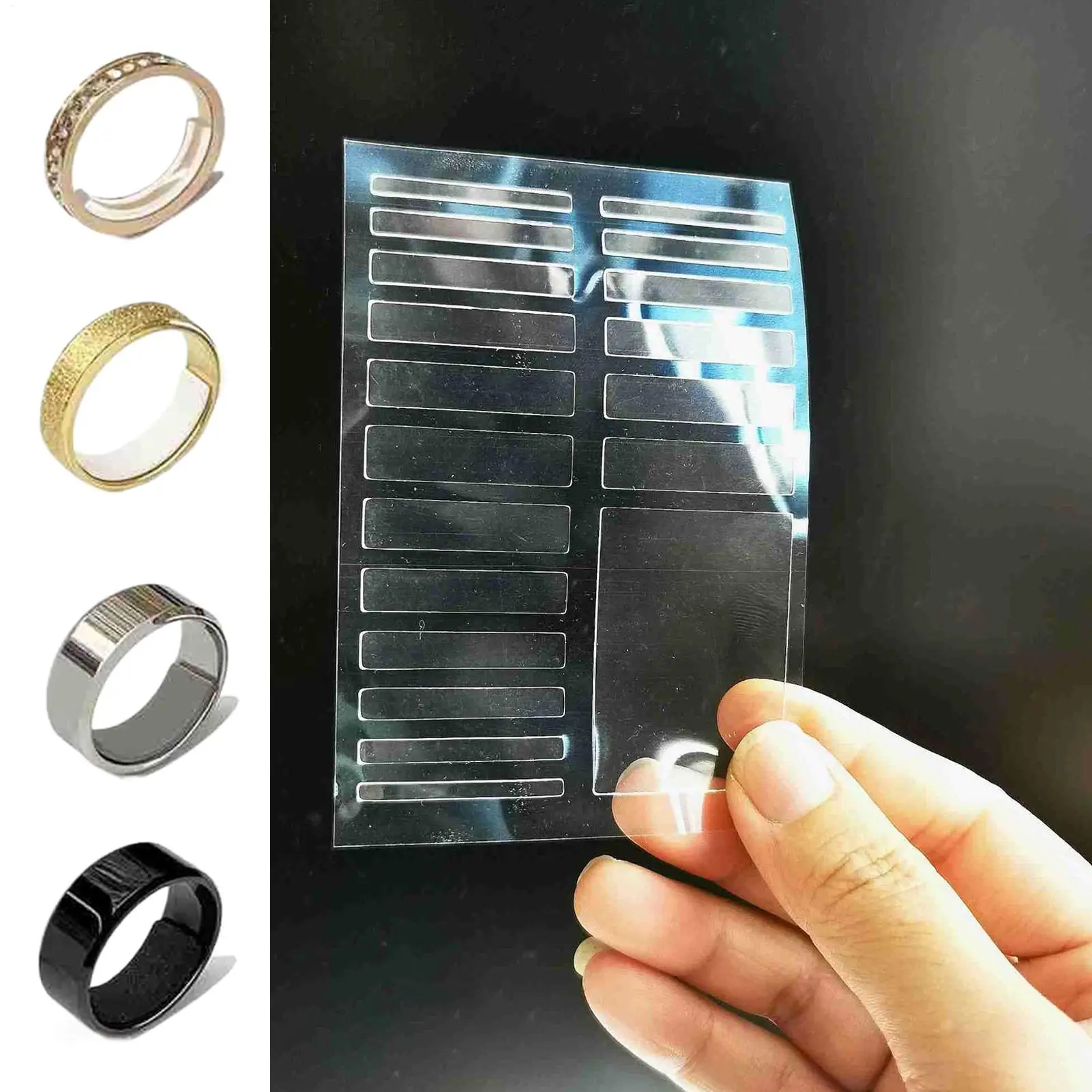 Adjustable Rings Size Silicone Transparent Sticker For Loose Ring Invisible Finger Ring Size Resizer Reducer Jewelry Tool