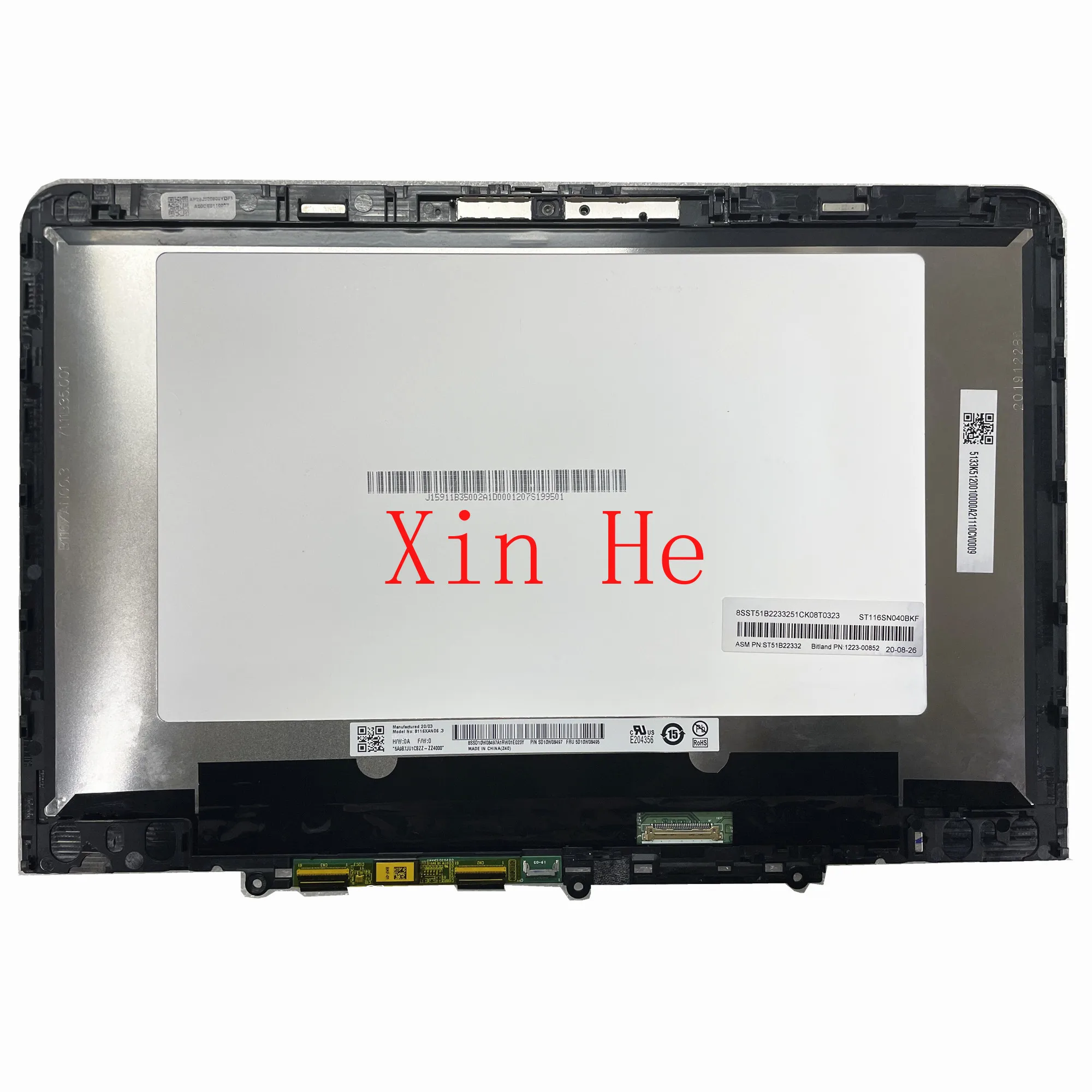 

B116XAN06.3 11.6" Laptop LCD Touch Screen Digitizer Assembly For Lenovo 500E Chromebook Gen 3 FRU: 5D10W08495