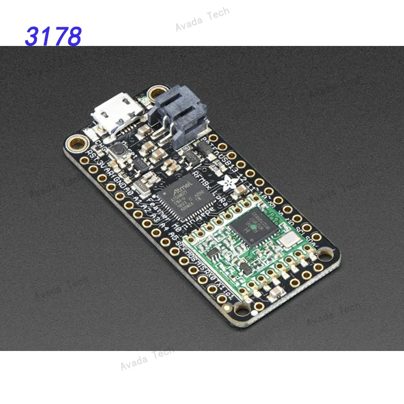 3178 Sub GHz development tool Adafruit Feather M0 with RFM95 LoRa Radio -900MHz - RadioFruit