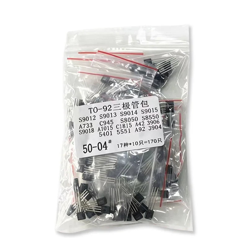 17Value x10PCS Small Power Transistor Pack TO-92 S9012 S9013 S9014 S9015 A733 C945 S8050 S8550 S9018 A1015 C1815 MPSA A42 2N3906