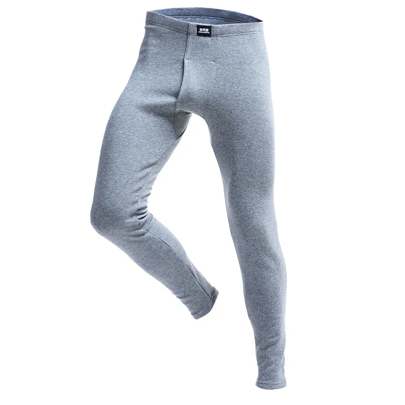 Autumn and winter men's fleece thickened slim-fitting cotton pants, youth single-piece leggings, long johns, thermal pants