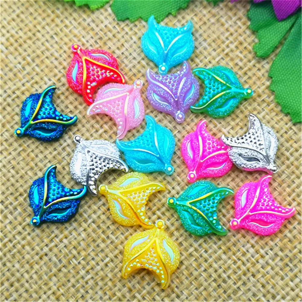 30pcs 11*13mm Mix color AB Color Fox Resin Rhinestones Flatback Beads