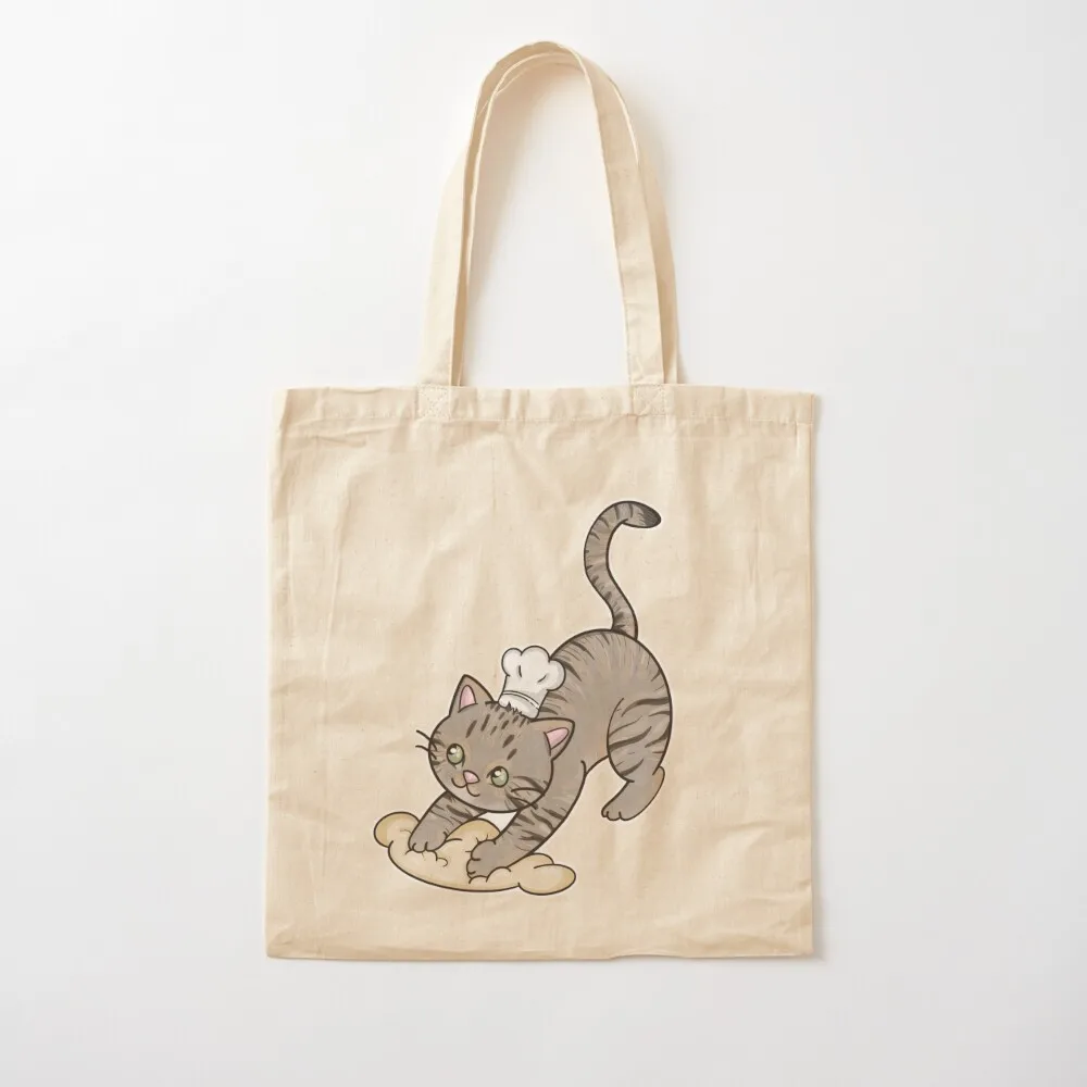 

Cute Tabby Cat Baker - Making Biscuits Tote Bag Women's tote bag sacs de shopping sac pour femme Canvas Tote Bag