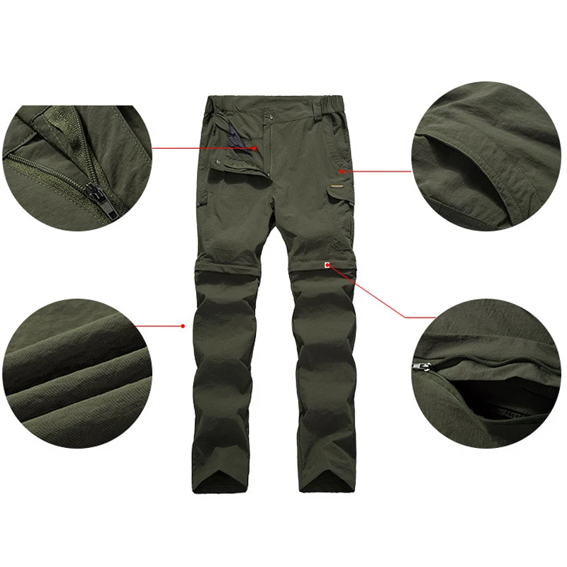 TRVLWEGO Summer Tactics Pants Women Thin Quick Dry Outdoor Anti Removable Hiking Sport Breathable Trousers Camping  Asian size