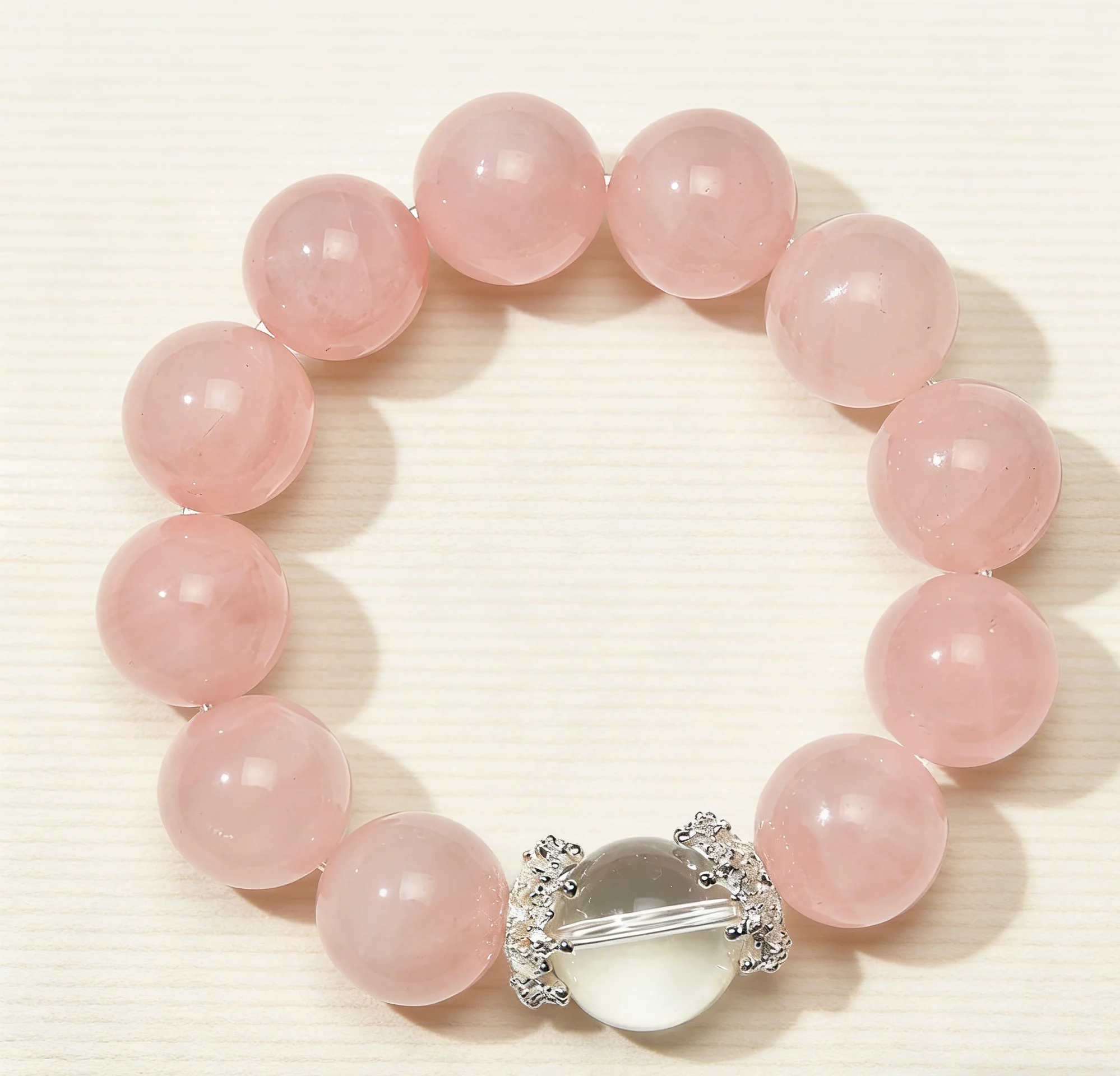 

Pink Crystal Bracelet Jewelry for Women, Real Stone Sweet Fashion Beaded Rope, Best Friends Graduation Birthday Gift