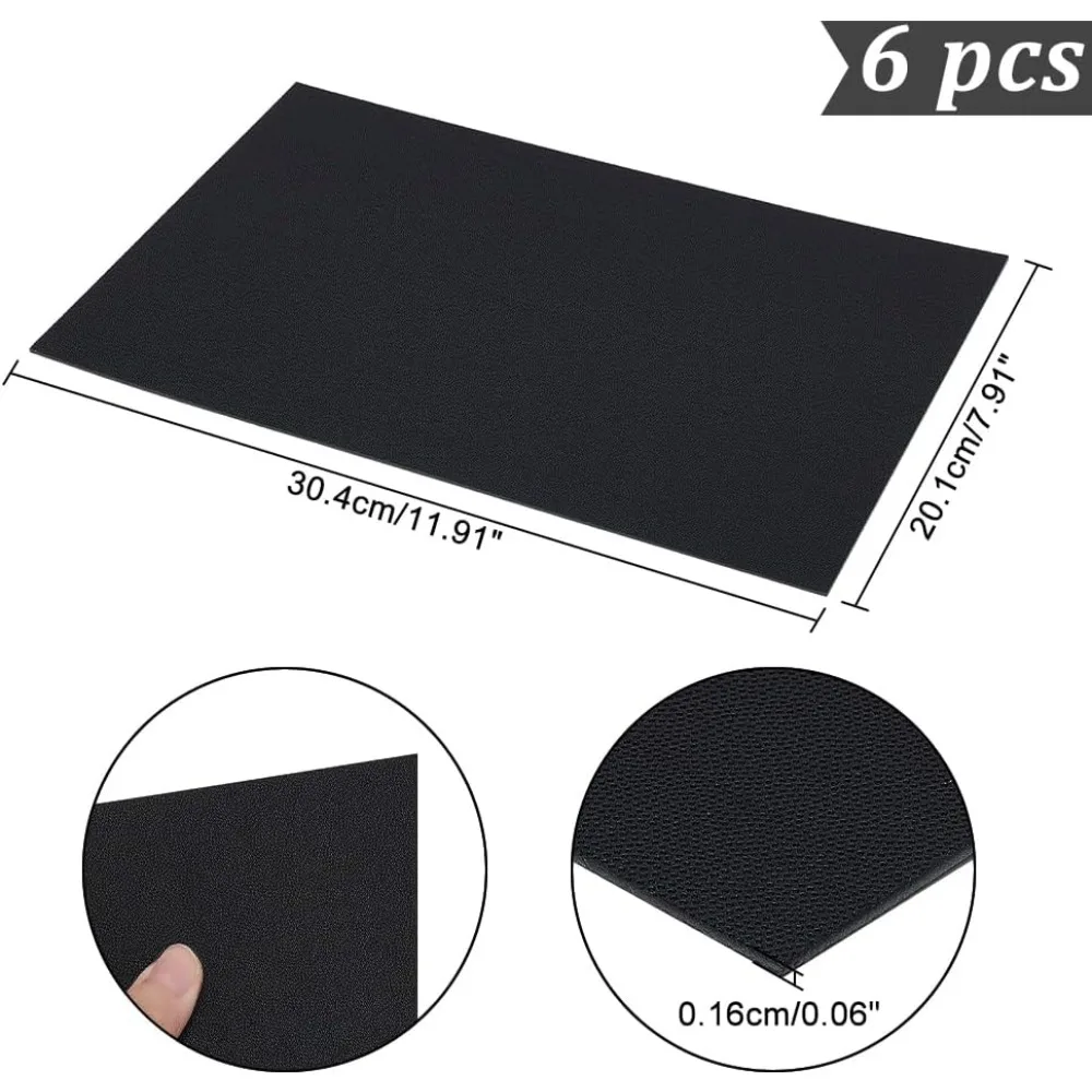 6 pcs 12 x 8 Inch Black Base Shaper, Plastic Rectangle Handbag Purse Bottom Insert Bag Stabilizer Handbag Base Shaper Purse