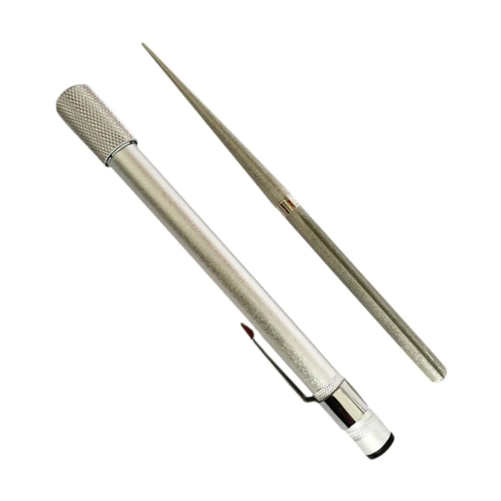 3xDiamond Sharpening Rod Supplies Portable for Fishing Hook Hiking Backpacking Silver Double Head