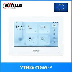 Dahua-Monitor de toque interno com porteiro de vídeo, cartão SD embutido de 32GB, PoE, 7 