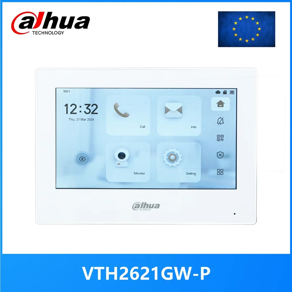 Dahua VTH2621GW-P VTH2621G-P 802.3af PoE Monitor interno de toque