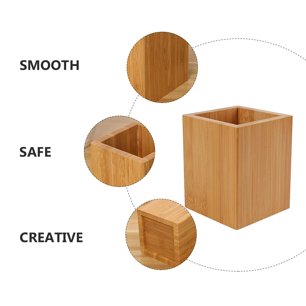 Scatola di finitura in bambù e legno Contenitore per penne Bel supporto Home Desk Decor Supporti da tavolo