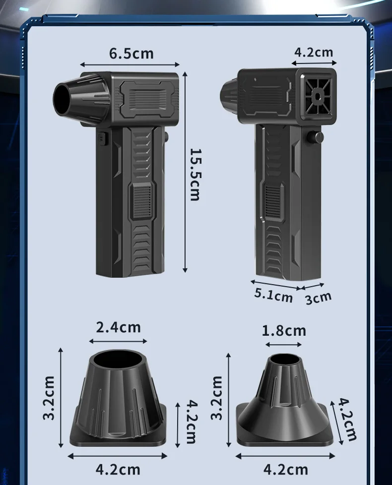 140000RPM Mini Turbo Jet Fan Brushless Motor Handheld Duct Fan 52M/S Portable Turbo Fan Type-C Charging Computer Keyboard Clean