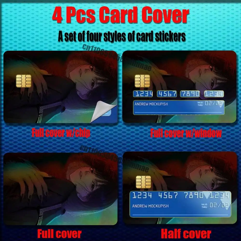 For SILENT HILL F Hinako Shimizu Fox Mask Credit Bank Sticker ID Access Card Cover Skin Rainbow Color Laser Stickers Film