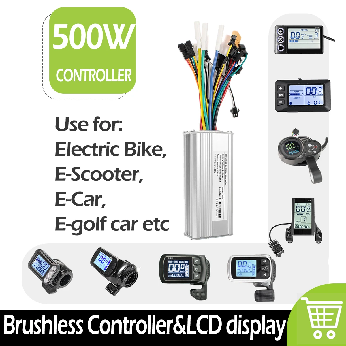 

Бесщеточный контроллер электрического велосипеда 500 Вт с панелью дисплея 124DX S886 S830, аксессуары для электровелосипеда, подходит для электрического велосипеда, электромобиля