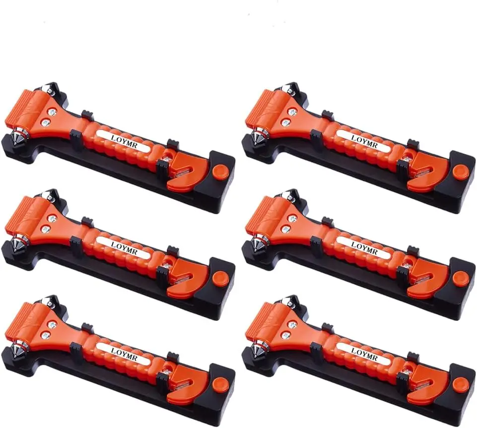 

6-Piece Car Safety Hammer with Seatbelt Cutter - Emergency Escape Tool for Auto Glass Break