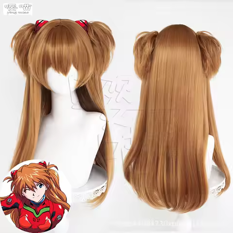 Anime EVA Asuka Langley Soryu Cosplay Wig 70CM Brown Heat Resistant Synthetic Wig Asuka Langley Soryu Role Play Wigs Halloween